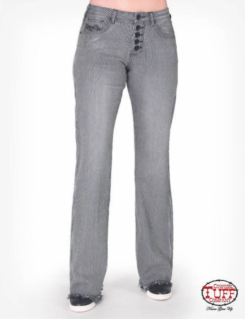 NEW COWGIRL TUFF women's straight up jeans in grey